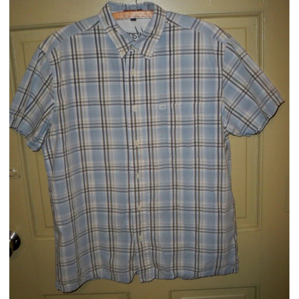 Aeropostale Button Front Short Sleeve Strip Shirt Size M